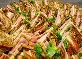 Sandwich Platter with Ham and Swiss Cheese
