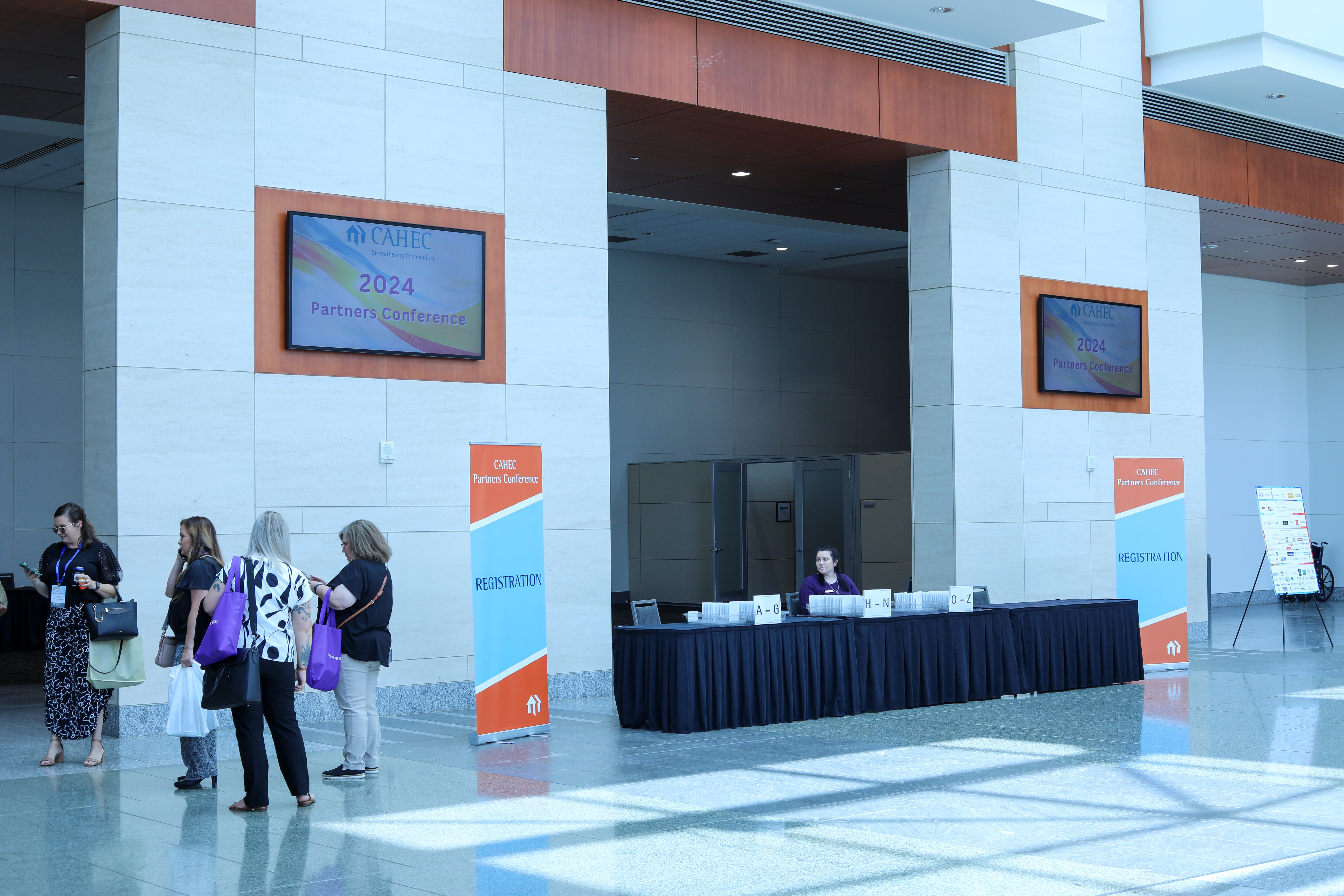 Main lobby showing shot showing location of 2 monitors.