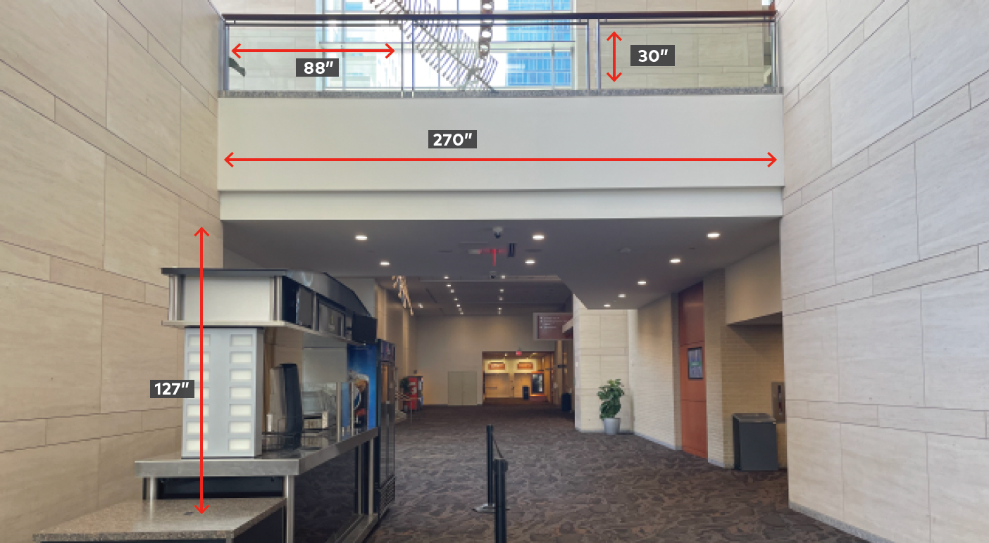 Landing is 127" off ground, 270" wide.