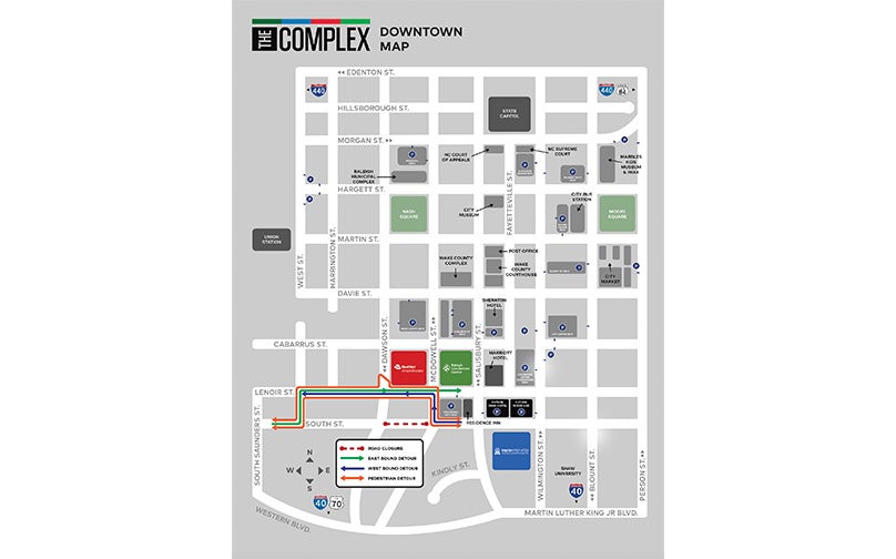 Map of downtown Raleigh.