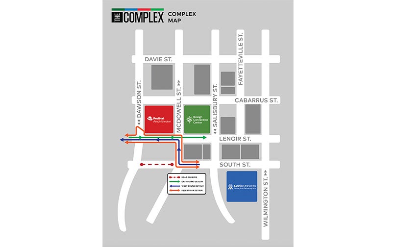Map of The Complex venue locations. 