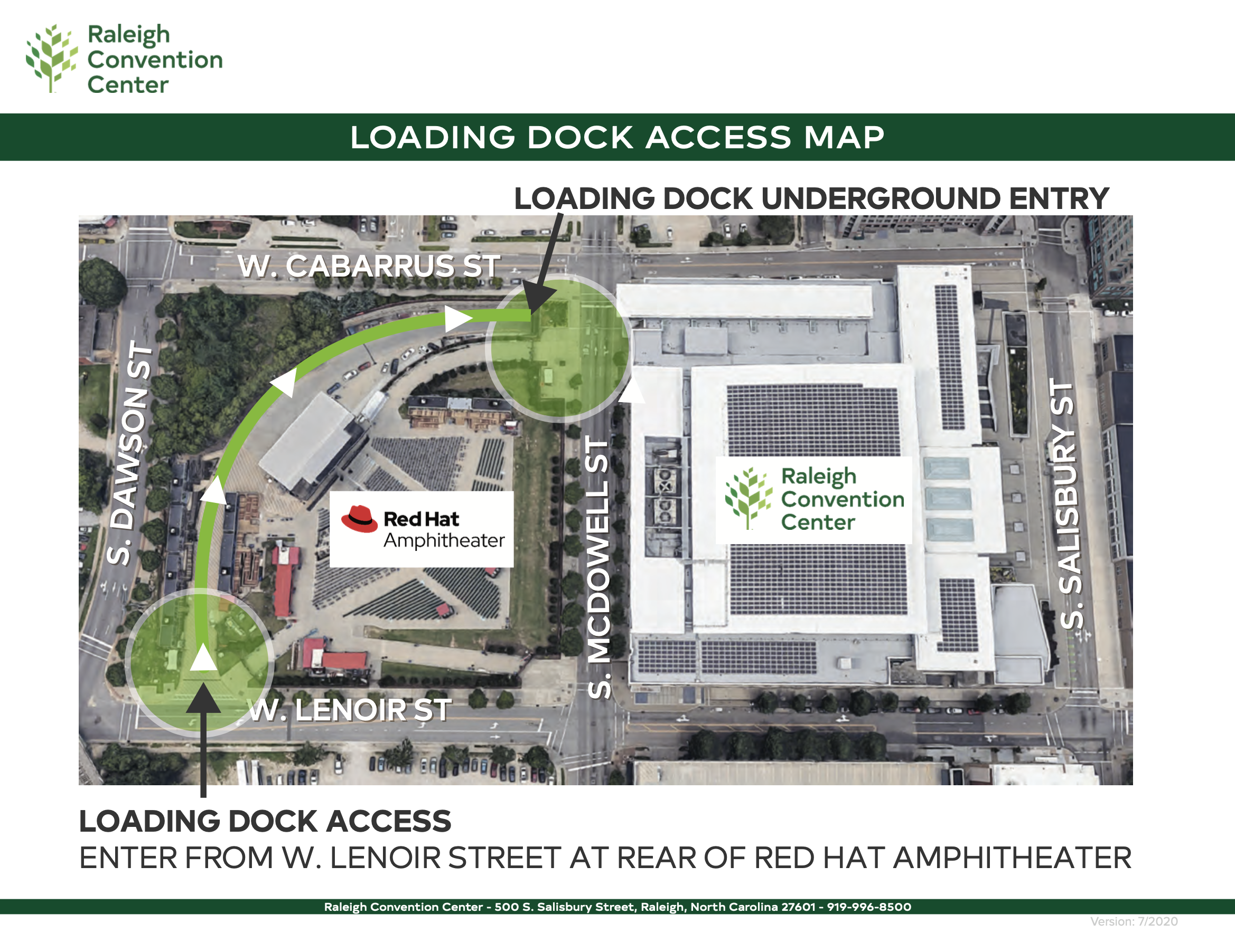 Enter the Loading Dock from W. Lenoir (at S. Dawson)