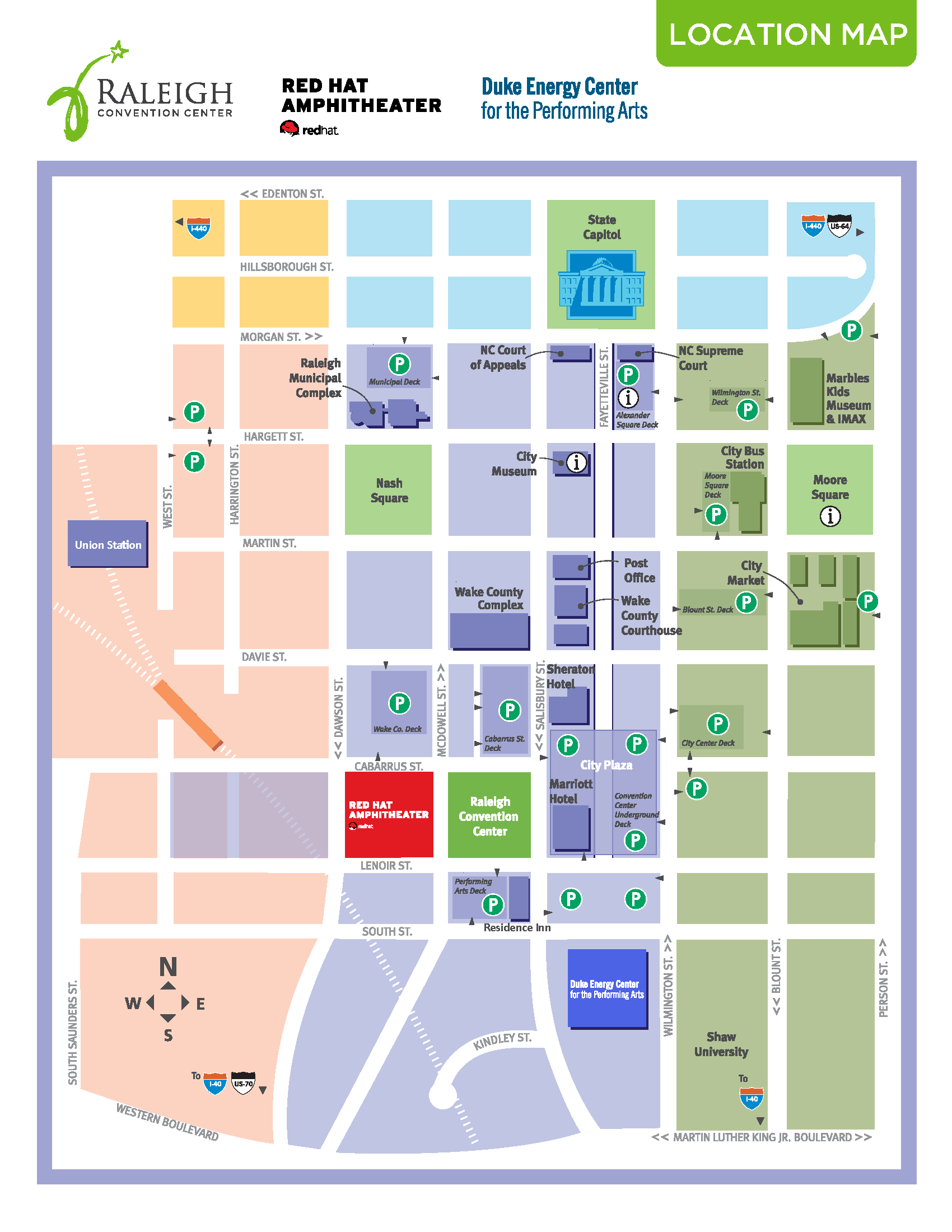 Map of Downtown Raleigh