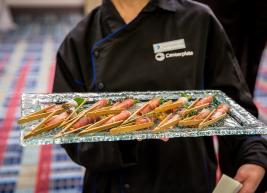 Beef Carpaccio Canape with Fried Caper Garnish