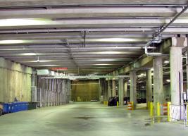 Photo taken inside the underground loading dock 